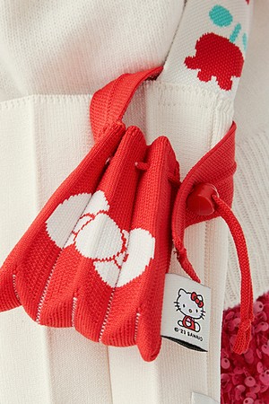 Lucky Pleats Knit Nano Bag Hello Kitty Barbados Red