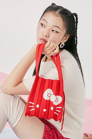 [바로배송]Lucky Pleats Knit S Hello Kitty Barbados Red