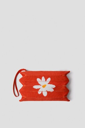 Lucky Pleats Knit Pouch S Daisy Garden Sunset Rose