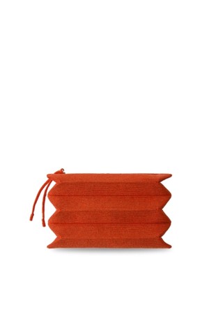 Lucky Pleats Knit Pouch S Starry Rising Orange