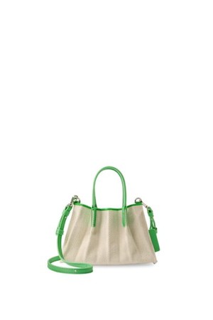 Lucky Pleats Canvas Leaf Baby Bag Permanent Green