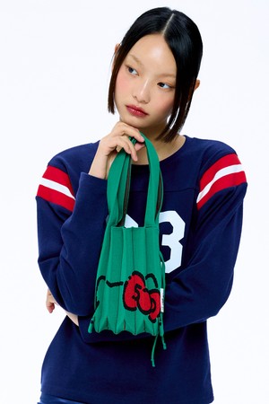 [헬로키티 50주년 2024년 한정판] Lucky Pleats Knit S 50th Hello Kitty Jelly Green