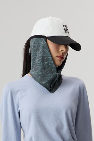 ANDGOLF UV Scarf Calligraphy Charcoal_GREY-a