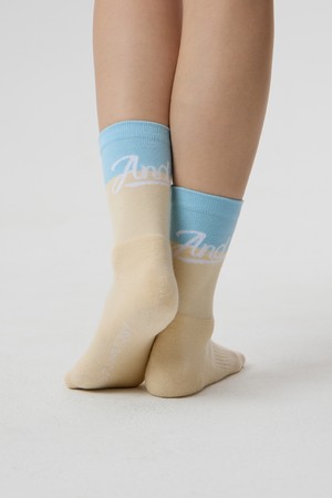 ANDGOLF Slim Fit Socks Ivory Blue_IVORY-a