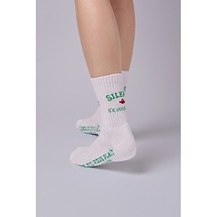ANDGOLF Middle Socks White Green-a