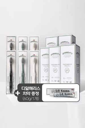 디알해리스 클래식 초극세모 칫솔 5세트(30개입)+ 치약 60g 1개