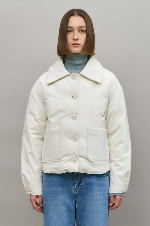 EN OR - 패딩 - [21WT] SIMPLE SHORT PADDING - IVORY