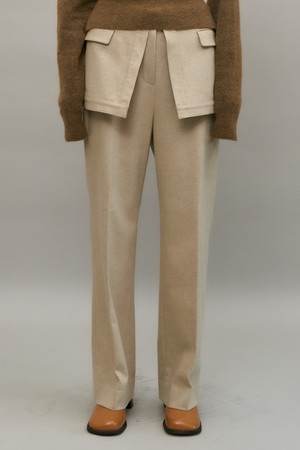 [21WT] LAYERED PANTS - BEIGE