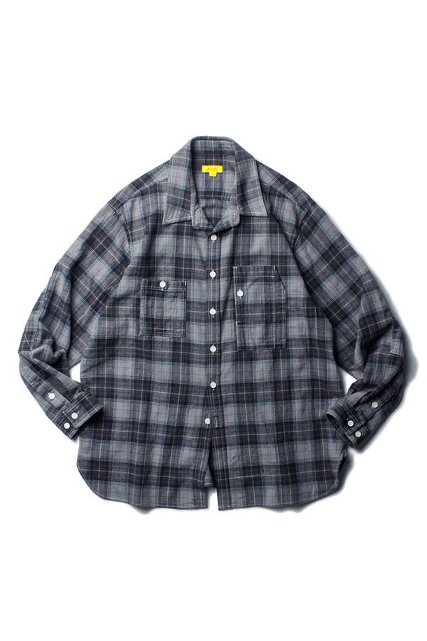 THE RESQ - 긴팔셔츠 - [THE RESQ] FLANNEL TEDDY SHIRT - GREY MIX