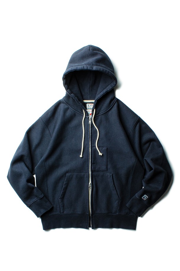 THE RESQ - 후디 - [THE RESQ] CLASSIC ZIP UP HOODIE - NAVY