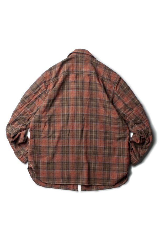 THE RESQ - 긴팔셔츠 - [THE RESQ] FLANNEL TEDDY SHIRT - SALMON MIX