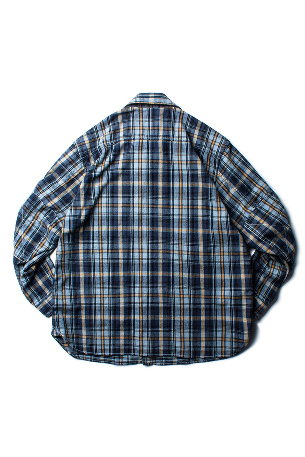 THE RESQ - 긴팔셔츠 - FLANNEL TEDDY SHIRT [NAVY BLUE]