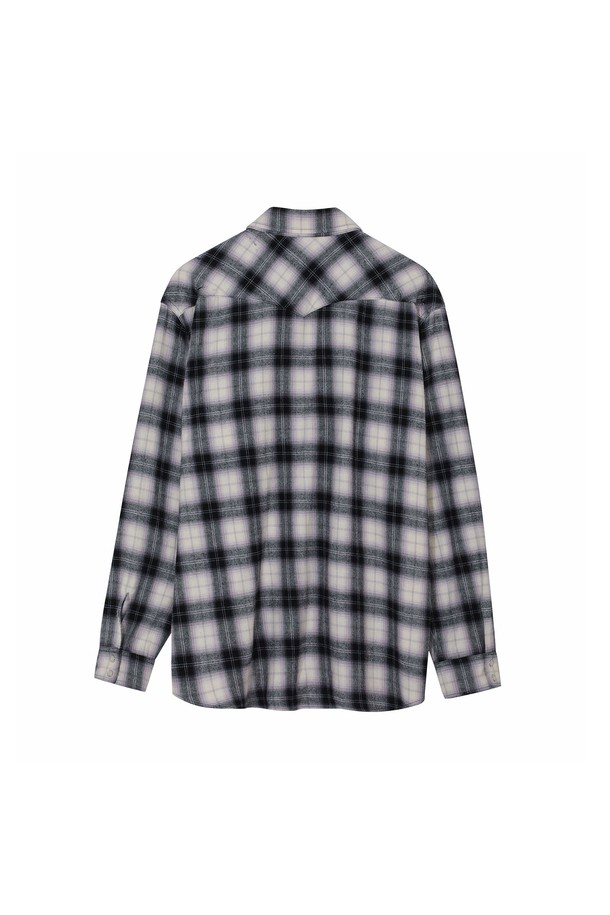 PRODE SHIRT - 긴팔셔츠 - [PRODE SHIRT x MIJ] Damaged Western Check Shirt (Black)