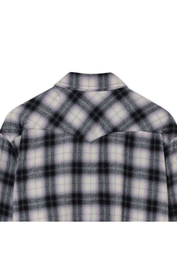 PRODE SHIRT - 긴팔셔츠 - [PRODE SHIRT x MIJ] Damaged Western Check Shirt (Black)