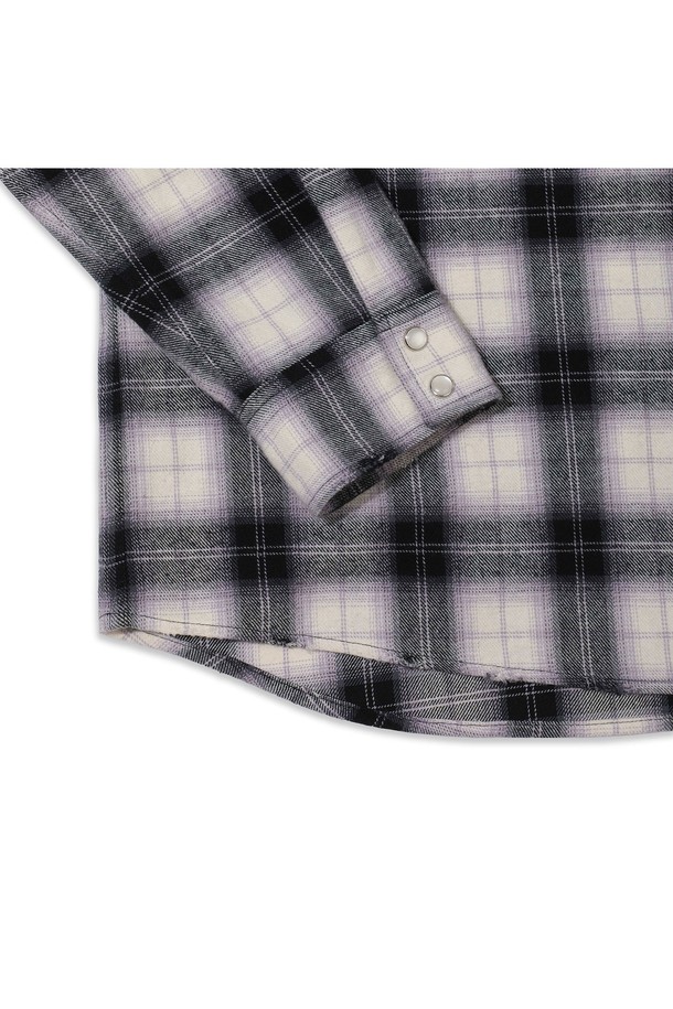 PRODE SHIRT - 긴팔셔츠 - [PRODE SHIRT x MIJ] Damaged Western Check Shirt (Black)