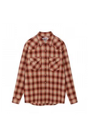 [PRODE SHIRT x MIJ] Damaged Western Check Shirt (Orange)