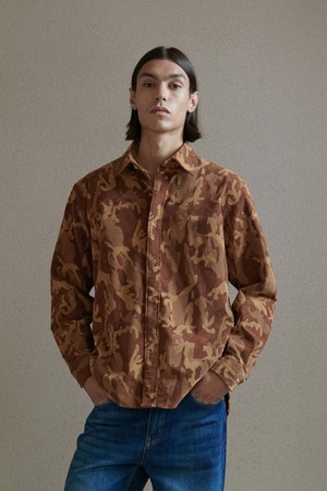 [PRODE SHIRT] [컴포트] 카모 코듀로이 오버 셔츠 (우드브라운)