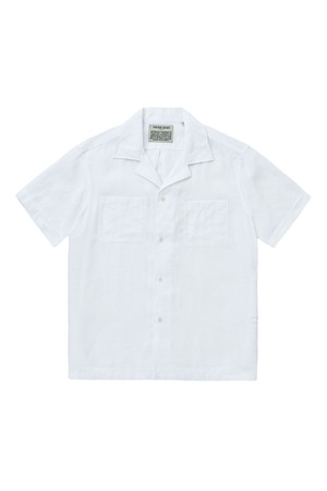 [PRODE SHIRT] [컴포트] 쿠반 오픈카라 린넨 반팔 셔츠 (화이트)