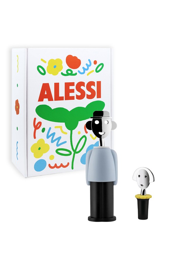 알레시(Alessi) 알레산드로M + 안나 와인캡2 블랙 기프트 세트는 와인 오프닝과 보관을 위한 특별한 선물 세트입니다. 이 세트는 알레산드로 멘디니의 디자인을 형상화한 와인 오프너와 안나G 캐릭터의 남자친구 컨셉으로 제작된 와인 캡으로 구성되어 있습니다. 와인 오프너는 높이 21cm, 와인 캡은 길이 10cm이며, 주요 소재는 아연 합금, 플라스틱, 에틸렌-비닐 아세테이트 공중합체입니다. 블랙, 블루, 옐로우, 레드, 핑크, 라이트 블루 등 다양한 컬러 옵션으로 제공됩니다. 소중한 사람에게 센스 있는 선물을 하기에 좋습니다.
