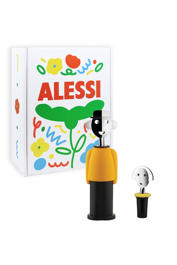 알레시(Alessi) 알레산드로M + 안나 와인캡2 블랙 기프트 세트는 와인 오프닝과 보관을 위한 주방용품 세트입니다. 아연합금, 플라스틱, 에틸렌-비닐 아세테이트 공중합체 등의 소재로 제작되었으며, 와인 오프너와 와인 캡으로 구성되어 있습니다. 알레산드로 M 디자이너의 피규어 디자인과 안나 G 여성 캐릭터 디자인이 특징이며, 미디엄 사이즈입니다. 선물용 패키지로 제공되어 소중한 사람에게 특별한 선물을 하기에 좋습니다. 블랙, 블루, 옐로우, 레드, 핑크, 라이트블루 등 다양한 색상 옵션이 있습니다.
