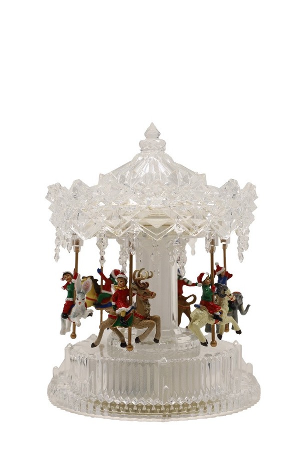 [FOCUSIS] 포커시스 LED_뮤직 아크릴 회전목마는 클래식하고 우아한 분위기를 자아내는 인테리어 소품입니다. 투명 아크릴과 플라스틱 소재로 제작되었으며, 섬세한 조형미와 다채로운 색감 연출이 돋보입니다. LED 조명과 오르골 기능이 더해져 회전하며 음악을 재생하고, 볼륨 노브로 회전 및 음악을 간편하게 조절할 수 있습니다. 건전지(AA) 작동 방식으로, 불빛 조절도 가능하여 원하는 무드를 연출할 수 있습니다. 장식용으로 활용하거나 특별한 날 선물용으로도 좋습니다.
