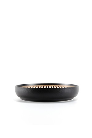 [브라운즈] 도자기 & 대나무 차판 블랙 (원형)_Ceramic & Bamboo Tea tray Black