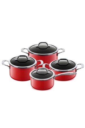 [BRK] 스마트 매직 냄비 4종 세트 레드(18편수,20L,20H,24)