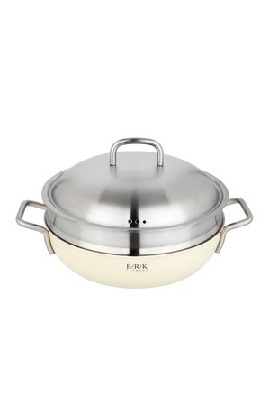 [BRK] 노르딕 통5중 WOK 28cm 크림 화이트(스티머 포함)