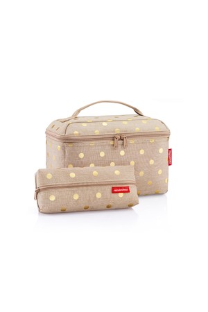 [라이젠탈] 뷰티 케이스 기프트 세트 메탈릭 도트 커피