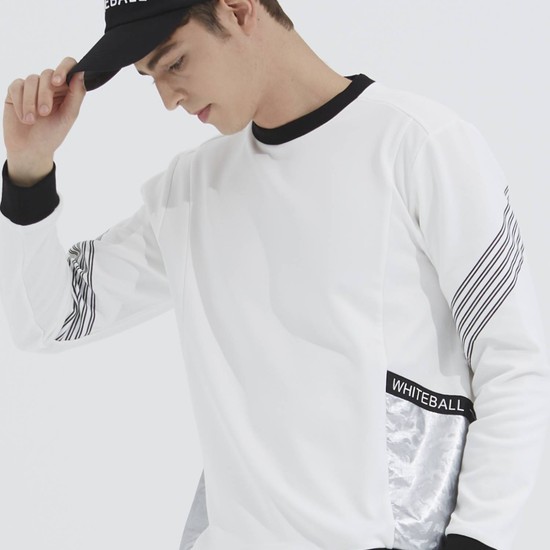 [화이트볼] 남성 기모 라운드넥 골프 티셔츠 WH_WB21FAMT04WH