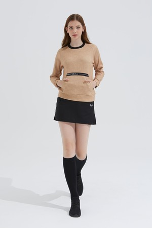 [화이트볼] 여성 프린트 라운드넥 골프 티셔츠 BE_WB21FAWT03BE_BEIGE-a