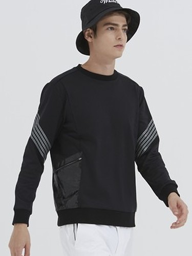 [화이트볼] 남성 기모 라운드넥 골프 티셔츠 BK_WB21FAMT04BK-a