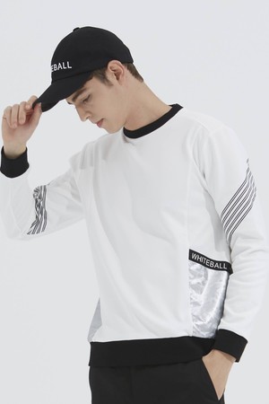 [화이트볼] 남성 기모 라운드넥 골프 티셔츠 WH_WB21FAMT04WH