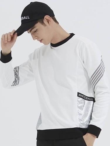 [화이트볼] 남성 기모 라운드넥 골프 티셔츠 WH_WB21FAMT04WH-a