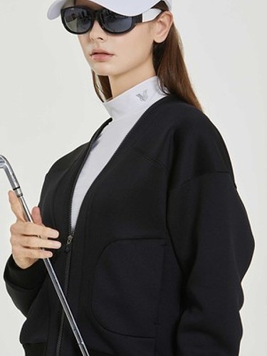 아렌 루즈핏 V-ZIP 가디건_NF05WJC702BK-a