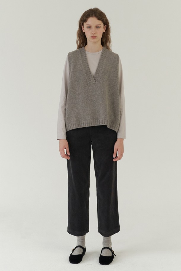 AYU - 롱/미디팬츠 - [23FW] classic corduroy pants-charcoal