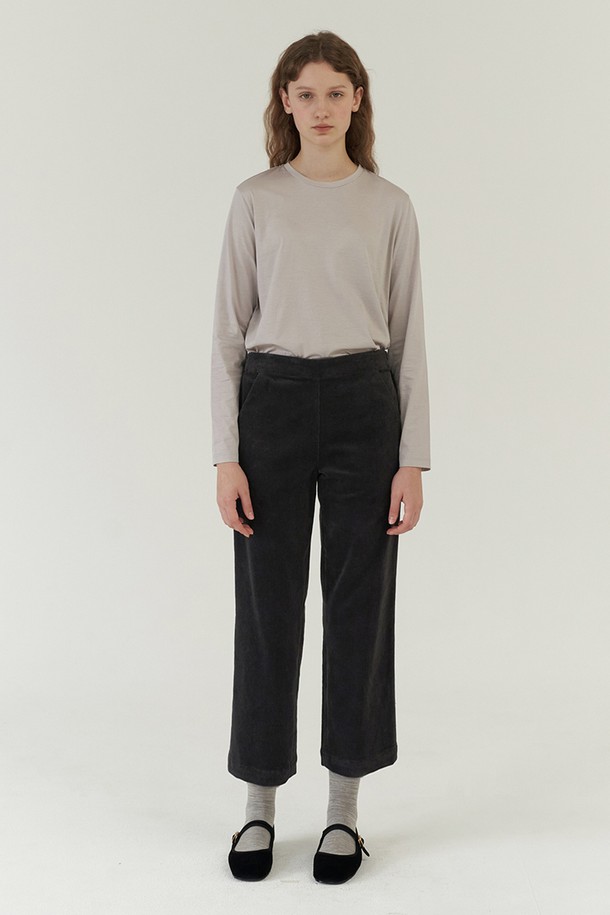 AYU - 롱/미디팬츠 - [23FW] classic corduroy pants-charcoal