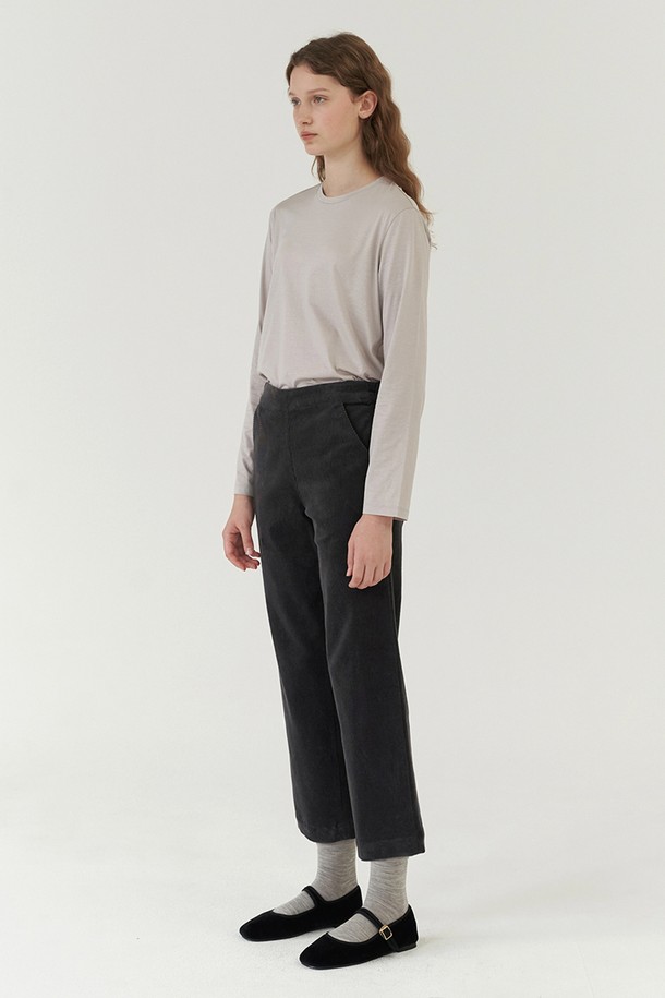 AYU - 롱/미디팬츠 - [23FW] classic corduroy pants-charcoal