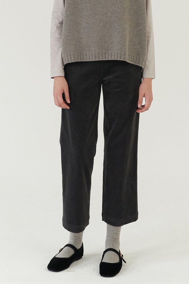 AYU - 롱/미디팬츠 - [23FW] classic corduroy pants-charcoal