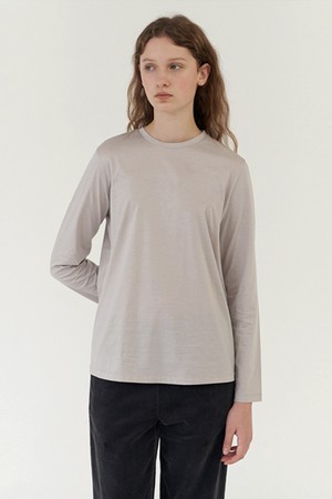 [23FW] silket cotton T-shirts-light grey