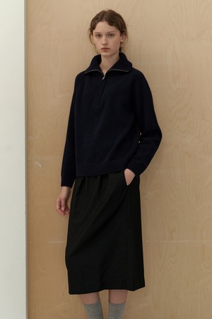 [23FW] cashmere h line skirt-black