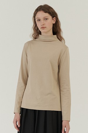 [23FW] cotton turtle neck top- beige