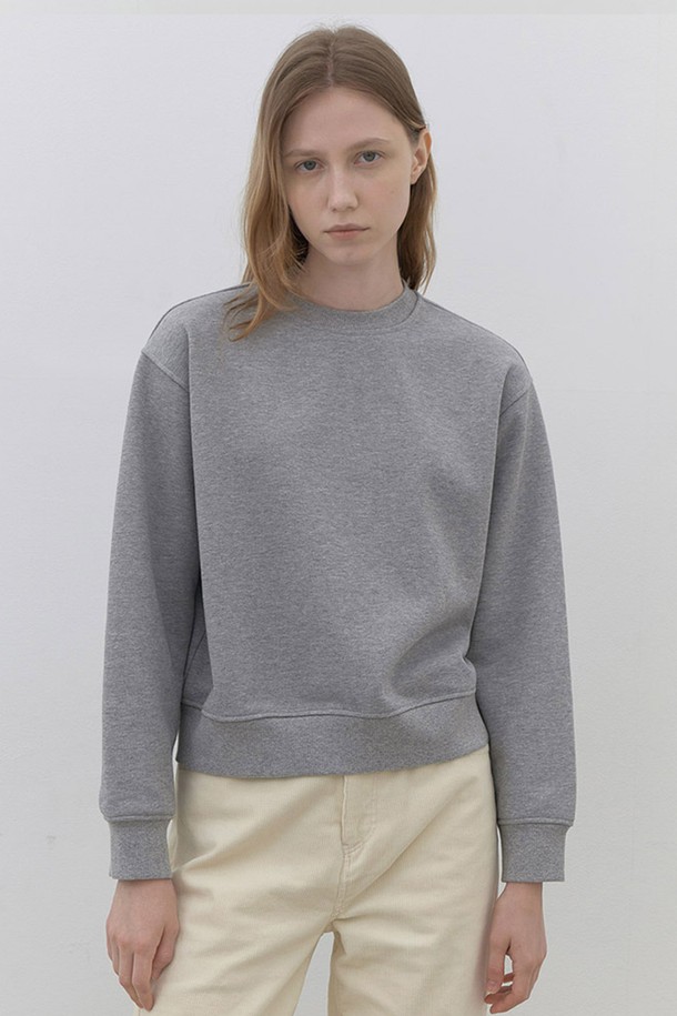 AYU - 티셔츠 - [24FW] classic cotton sweatshirt (기모)-grey