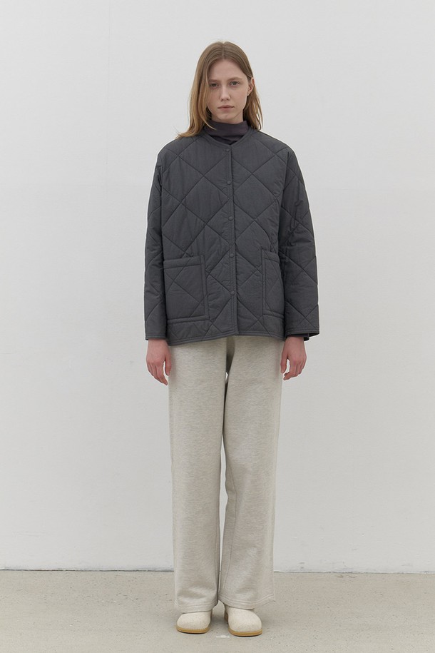 AYU - 자켓 - [24FW] quilted padding jacket -charcoal