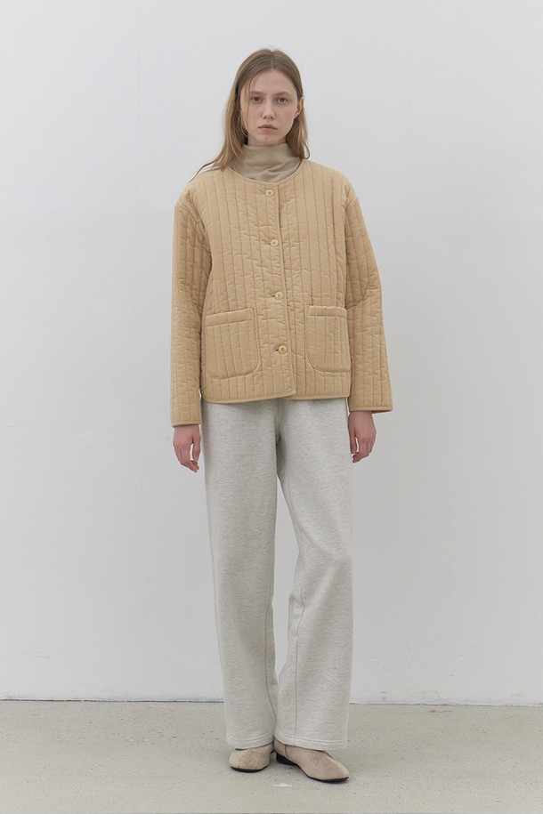 AYU - 자켓 - [24FW] corduroy stitch padding jacket -lemon beige