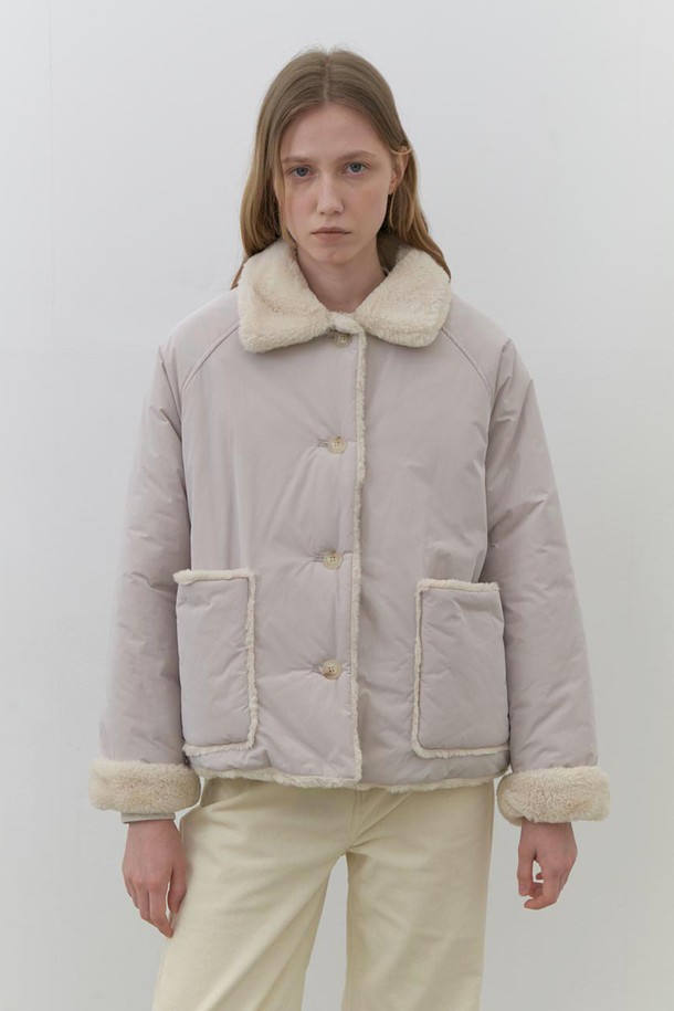 AYU - 자켓 - [24FW] eco fur reversible jacket-beige