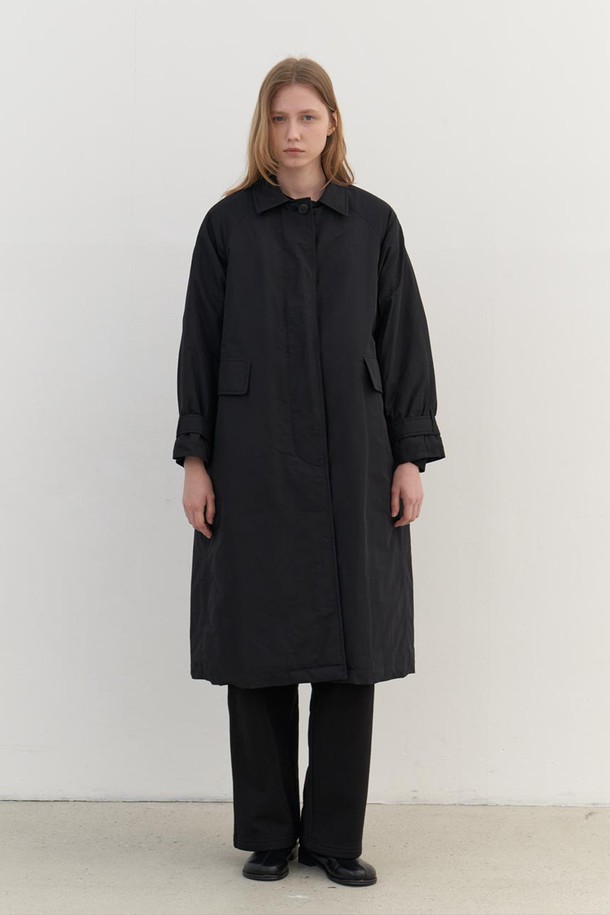 AYU - 코트 - [24FW] recycle padding coat- black