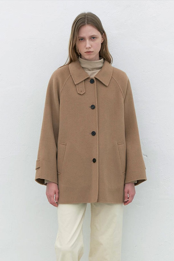 AYU - 코트 - [24FW] wool handmade half coat-camel