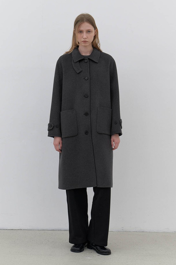 AYU - 코트 - [24FW] handmade wool coat-charcoal