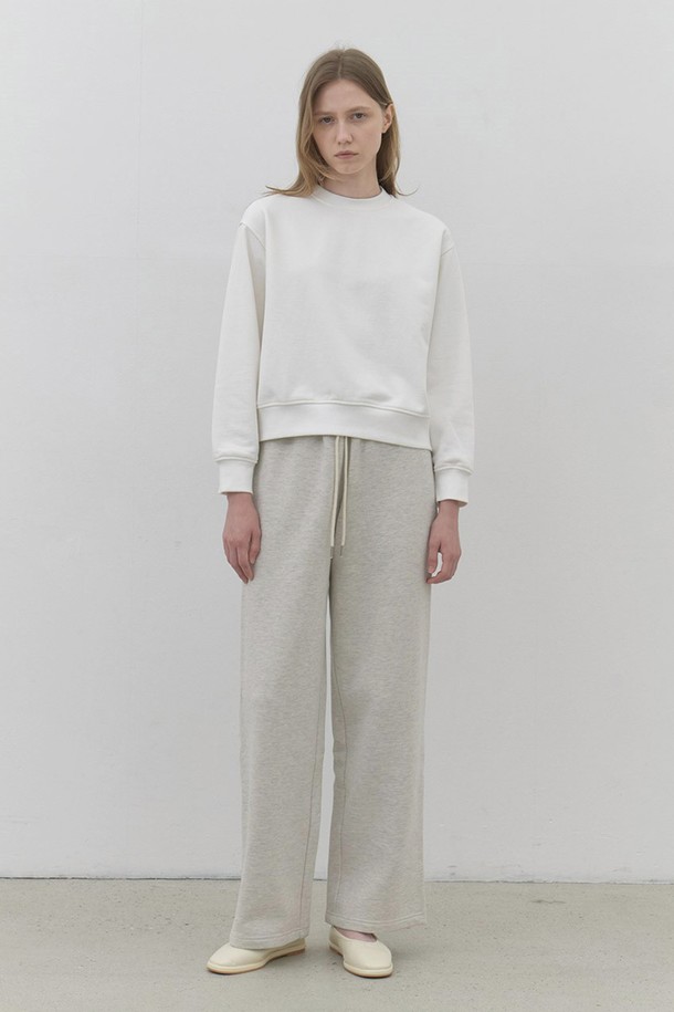 AYU - 롱/미디팬츠 - [24FW] cotton sweatpants (기모)-oatmeal